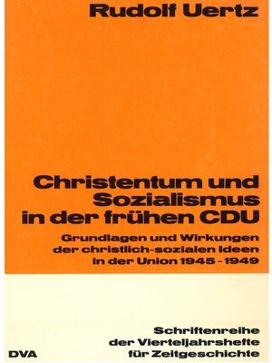 cover image of Christentum und Sozialismus in der frühen CDU